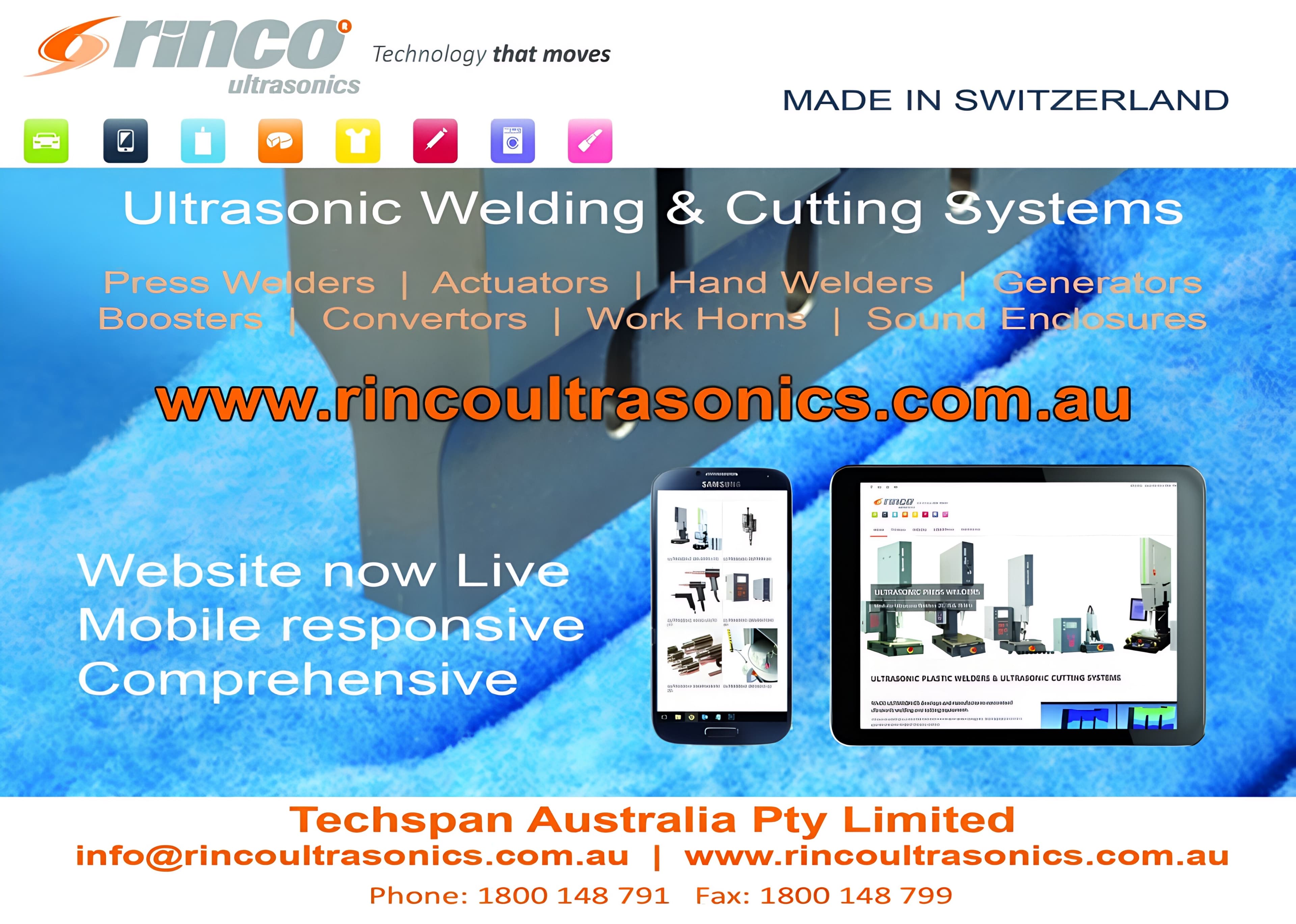 New Website for Rinco Ultrasonics in Australia